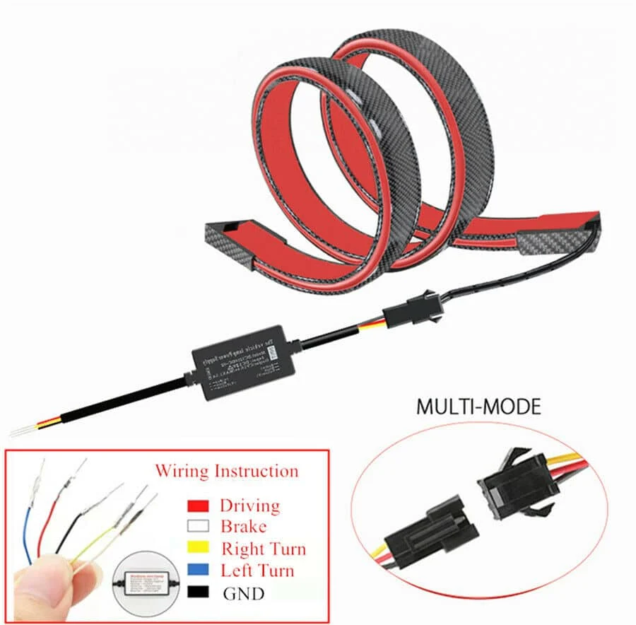 AVEX – Eleron auto cu lampa stop frana suplimentara pentru autoturisme, 12V, 120cm, Carbon