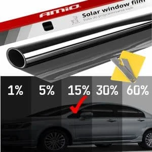 AMIO – Folie fumurie pentru geamuri Dark Black 0.75 x 3m (15%)