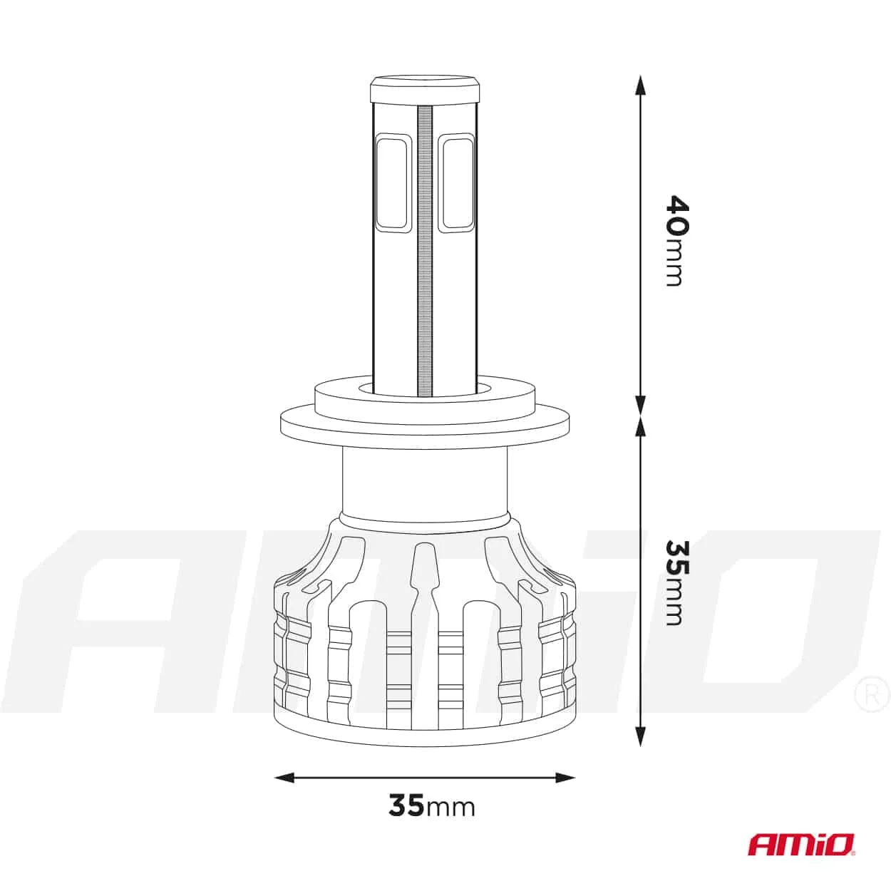 AMIO – Instalatie LED COB 2Side AMiO, compatibil H4, destinat competitiilor auto sau off road