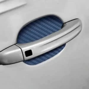 AVEX – Set 4 bucati protectie zgarieturi manere usa din autocolant carbon 3D Albastru