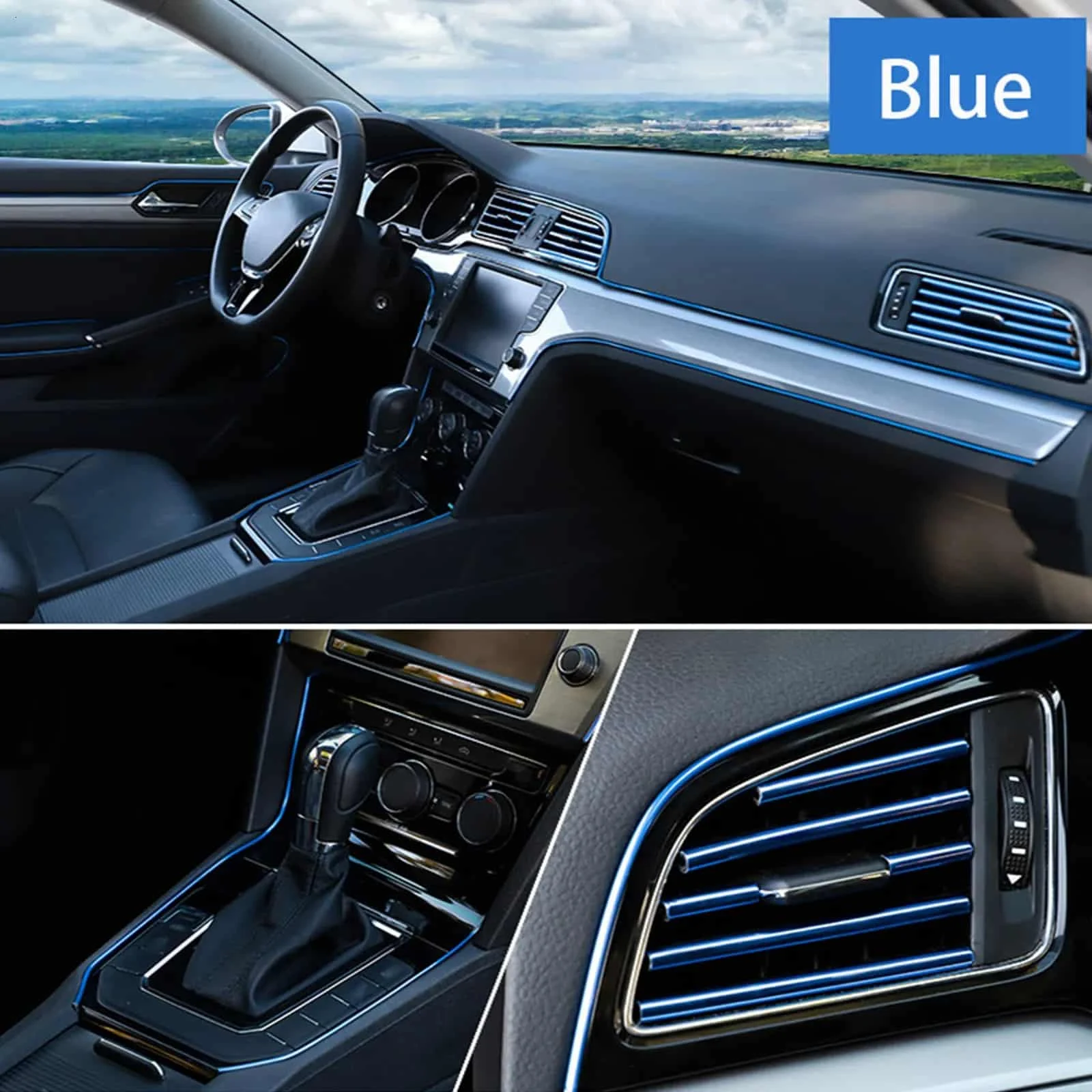 AVEX – Banda decor interior crom TUNING, 5m, ALBASTRU