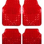 Covorase Auto Universale, model Diamond, culoare Crom Rosu