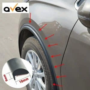 AVEX – Set 4 buc. ornament protectie aripa din cauciuc culoare neagra