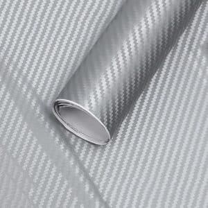 AVEX – Folie colantare auto Carbon 3D Argintiu (3m x 1,27m)