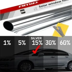 AMIO – Folie tip oglinda pentru geamuri Silver 0.75x3m(15%)