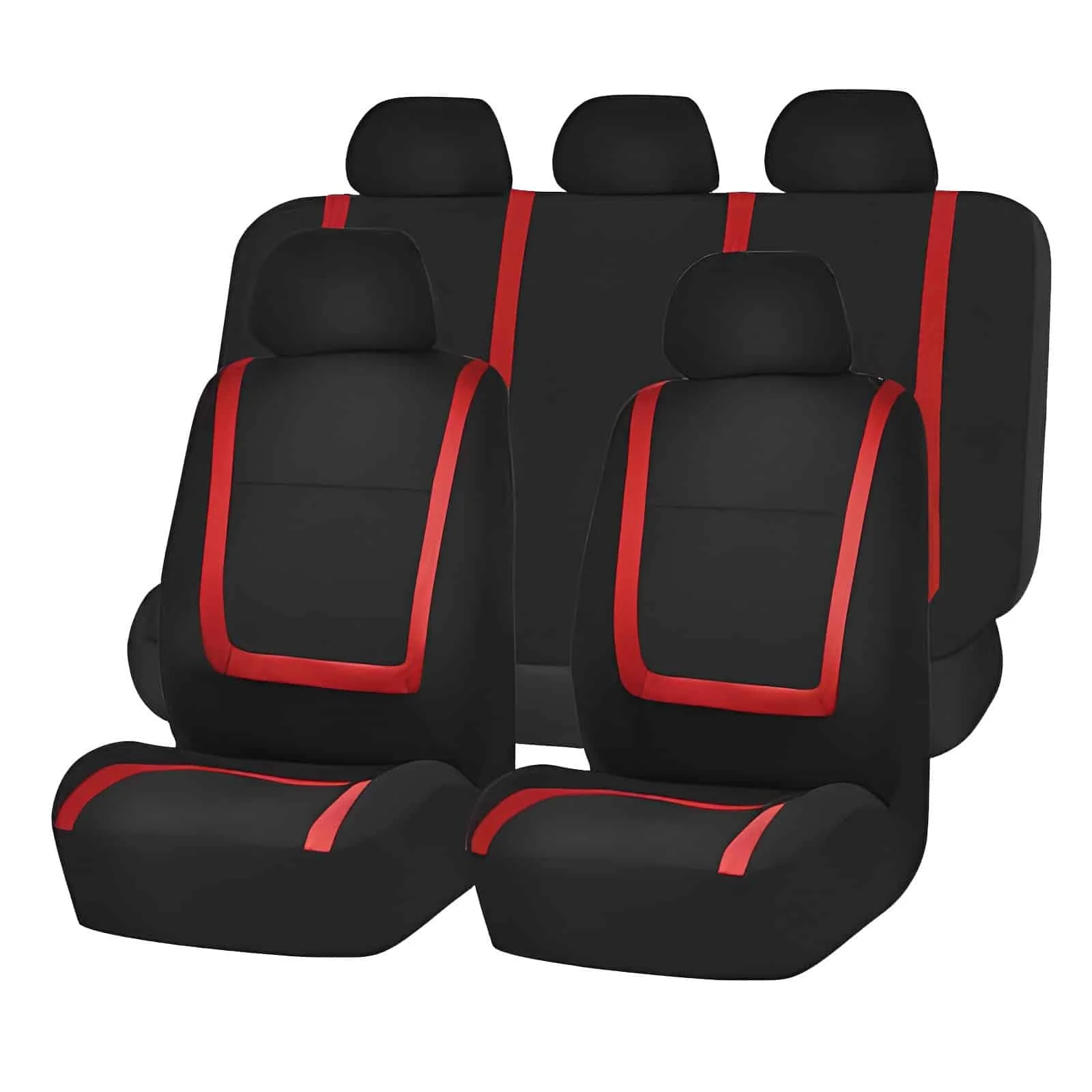 AVEX – Set huse scaun auto ieftine, Universale 9 piese, model RED LINE ROSU
