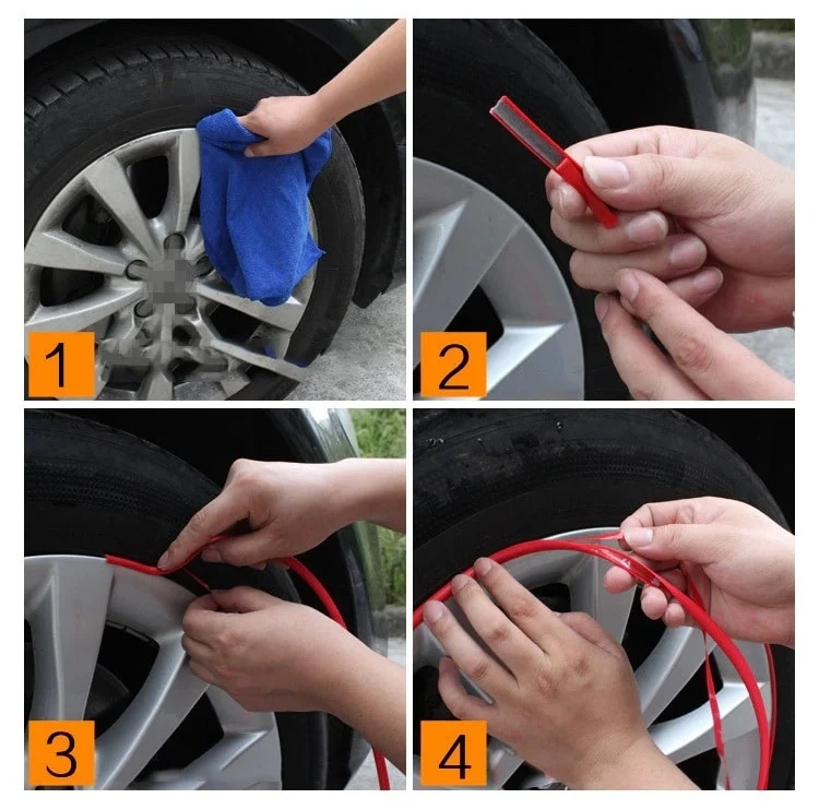 AVEX – Inele de protectie si decor jante, adezive, din plastic flexibil ALBASTRU