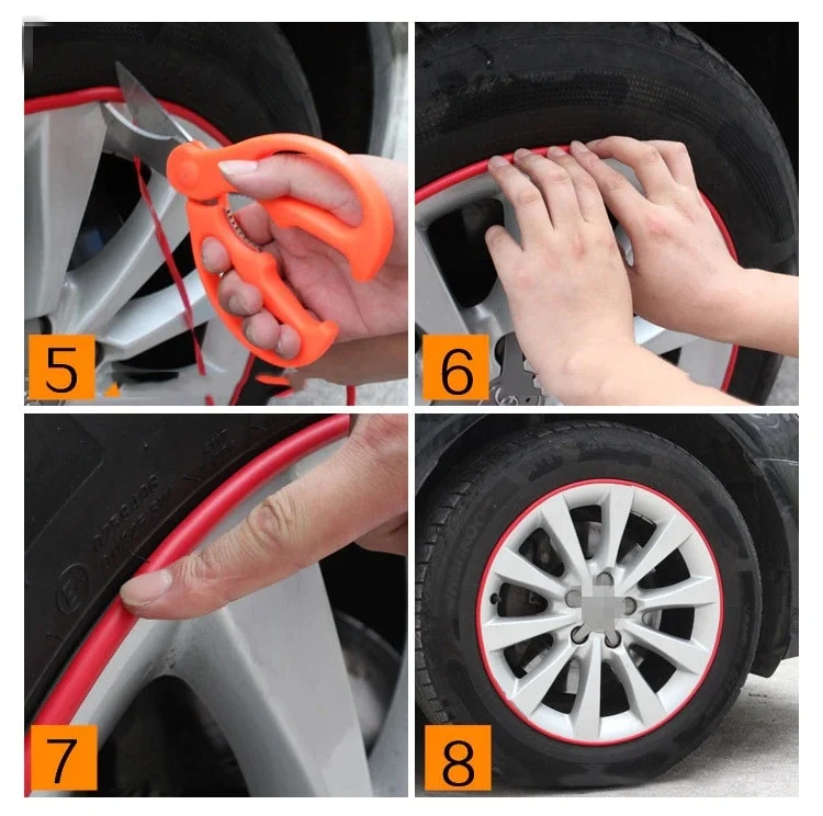 AVEX – Inele de protectie si decor jante, adezive, din plastic flexibil ALBASTRU
