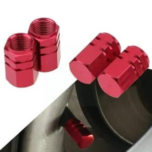 AMIO – Set capacele auto pentru ventil hexagon rosu 4 buc