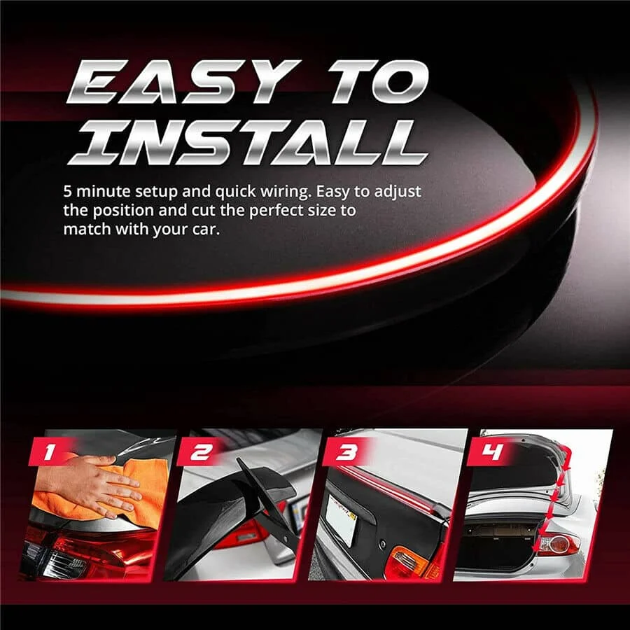 AVEX – Eleron auto cu lampa stop frana suplimentara pentru autoturisme, 12V, 120cm, Negru