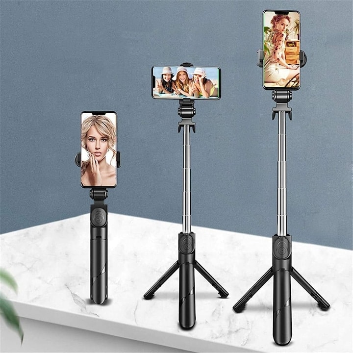 AVEX – Set 3in1, Selfie Stick cu Lampa LED si Trepied, conectare Bluetooth, alimentare USB