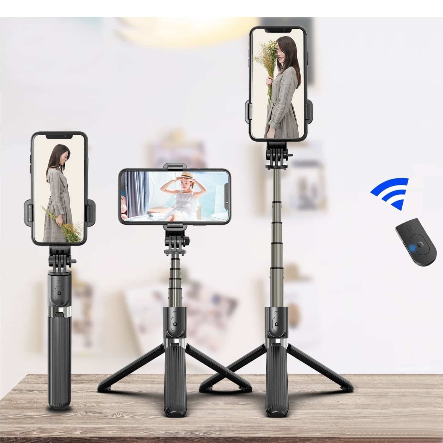 AVEX – Set 3in1, Selfie Stick cu Lampa LED si Trepied, conectare Bluetooth, alimentare USB