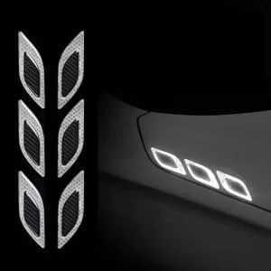 AVEX – Set 2 stickere reflectorizante DIAMOND cu insertie Carbon 5D, culoare Argintie