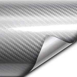 AVEX – Folie colantare auto Carbon 5D Lacuit Argintiu (3,0m x 1,52m)