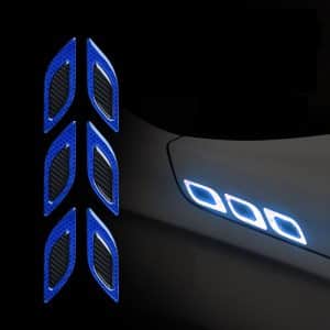AVEX – Set 2 stickere reflectorizante DIAMOND cu insertie Carbon 5D, culoare Albastra