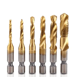 AVEX – Set Profesional cu 6 piese, gaurire + filet, M3 M10, duritate medie (Galben)