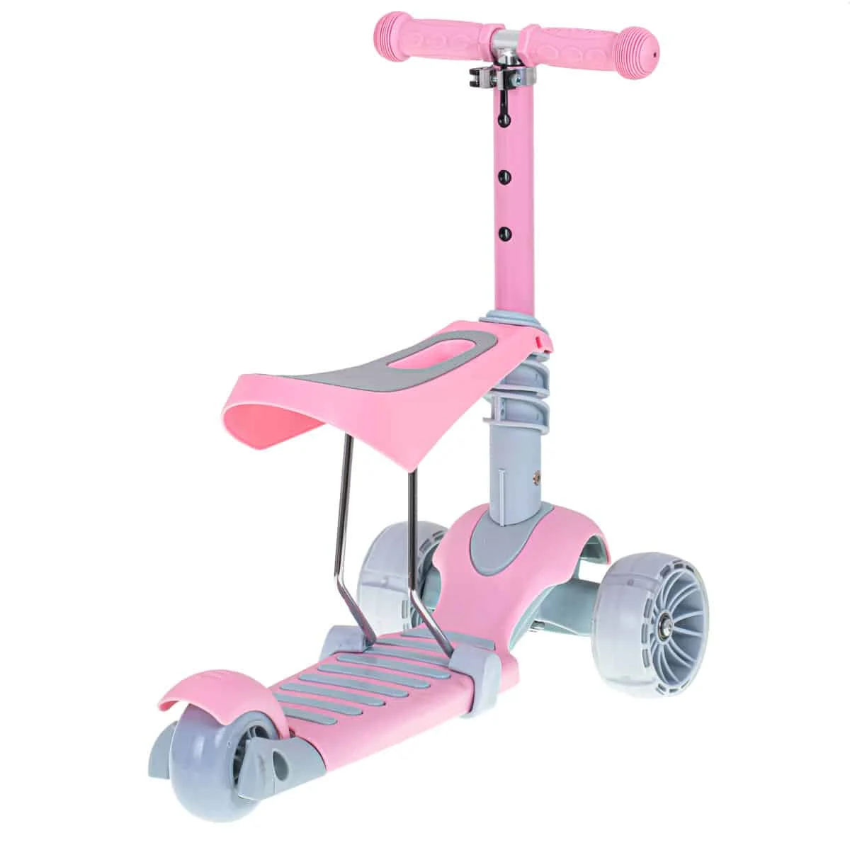 Tricicleta + Trotineta + Skateboard (3in1) roti iluminate LED ROZ