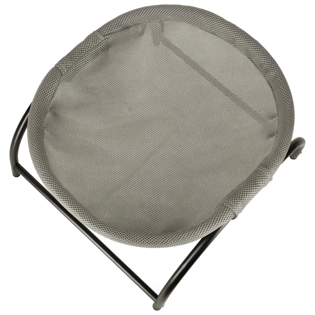 Pat de tip hamac pentru caini si pisici, cadru metalic negru si panza gri, dimensiune 45 x 42 x 23 cm