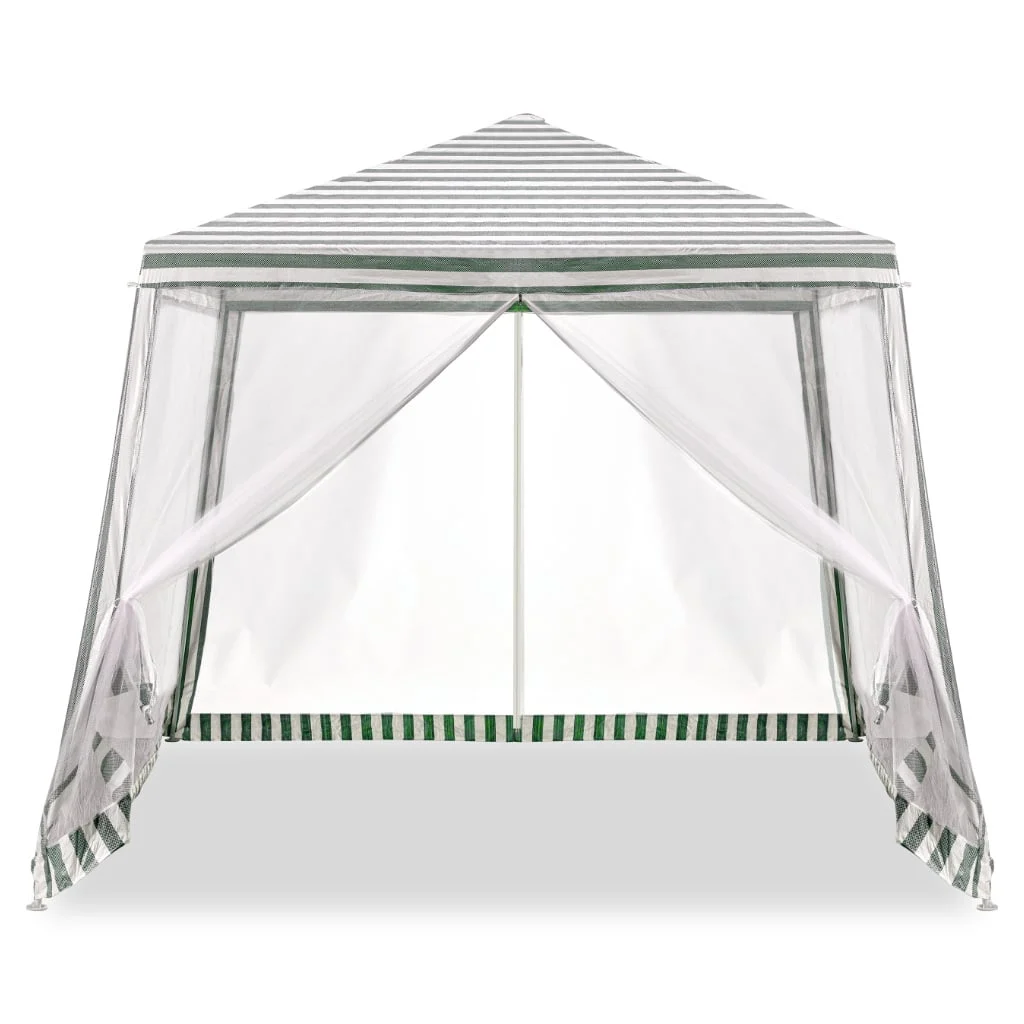 Pavilion de gradina, cort pentru petreceri, foișor cu plasa de tantari, culoare alb/verde, dimensiune 3 x 3 m