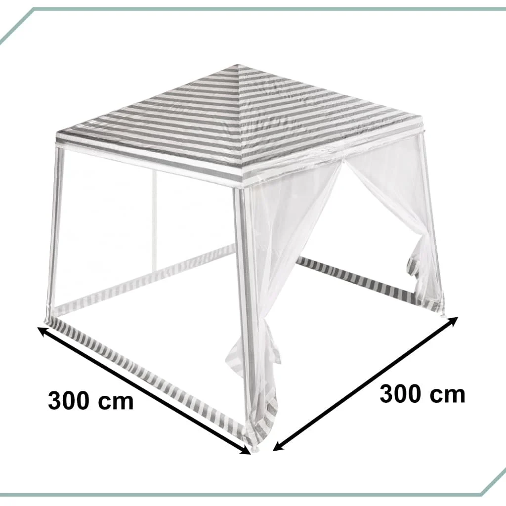Pavilion de gradina, cort pentru petreceri, foișor cu plasa de tantari, culoare alb/verde, dimensiune 3 x 3 m