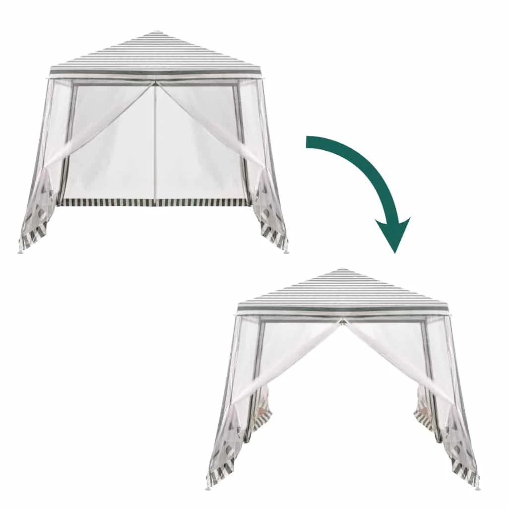 Pavilion de gradina, cort pentru petreceri, foișor cu plasa de tantari, culoare alb/verde, dimensiune 3 x 3 m