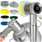 Perie electrica "5-in-1" cu 5 accesorii de curatare pentru baie, podea, rosturi faianta, piscina, cu afisaj cu LED si incarcare USB