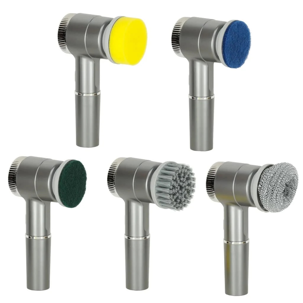 Perie electrica "5 in 1" cu 5 accesorii de curatare pentru baie, podea, rosturi faianta, piscina, cu afisaj cu LED si incarcare USB