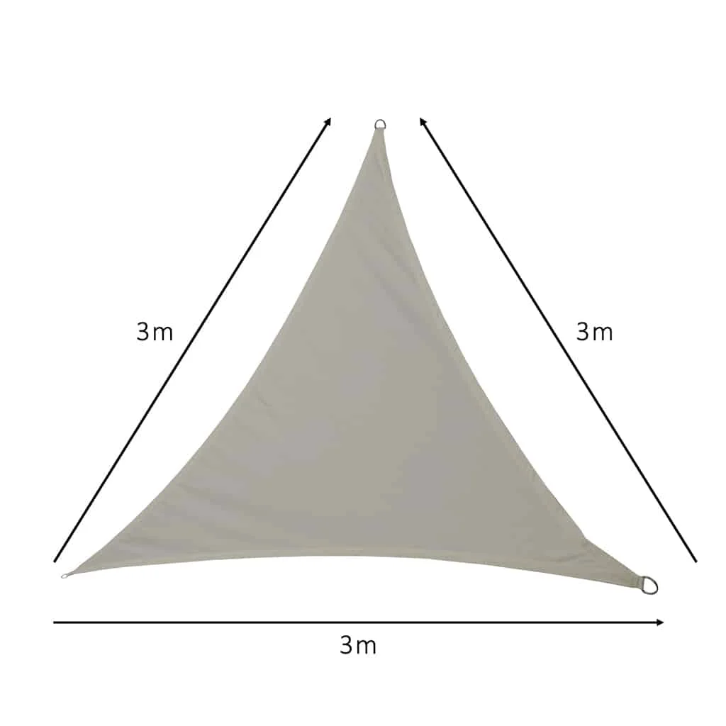 Umbrar de gradina triunghiular, impermeabil, culoare Gri, dimensiune 3 x 3 x 3 m
