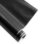 Material Textil Autoadeziv Carbon 3D reliefat pentru colantare suprafete dure, fete de usi, bord, culoare Neagra, dimensiune 150 x 100cm