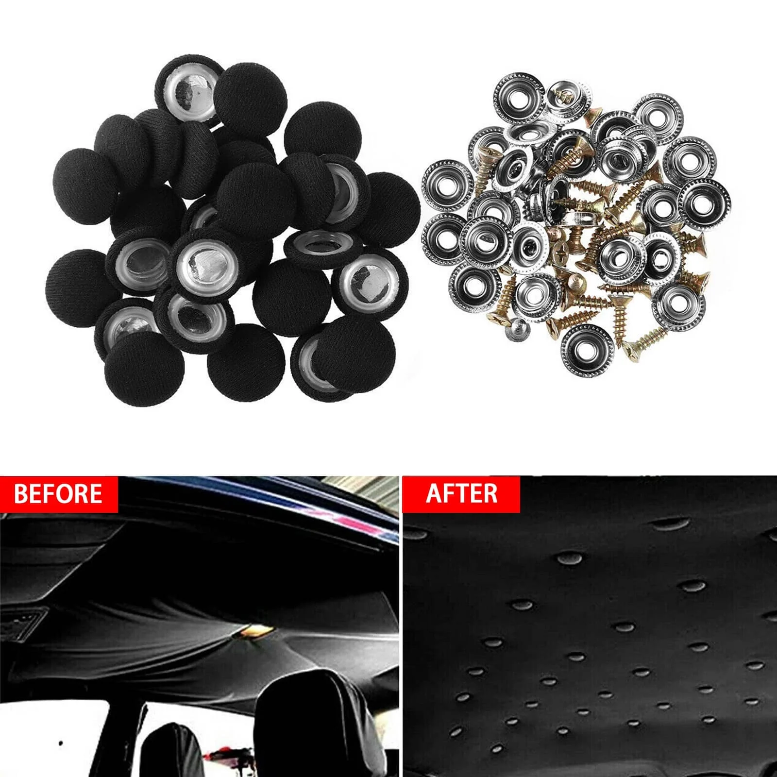 AVEX – Set 12 clipsuri pentru reparatii tapiterie plafon auto, culoare Negru