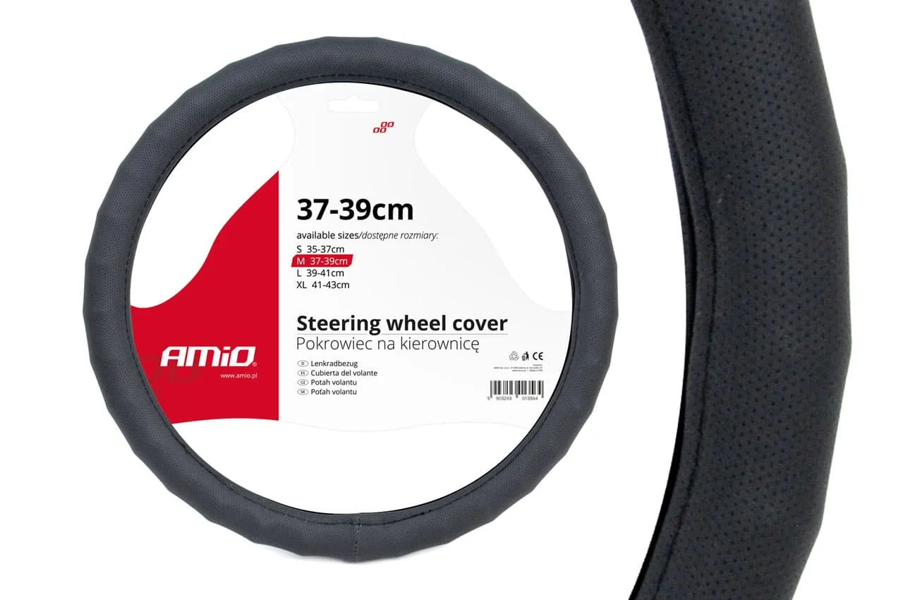AMIO – Husa volan neagra Waves SWC 14 M (37 39cm)