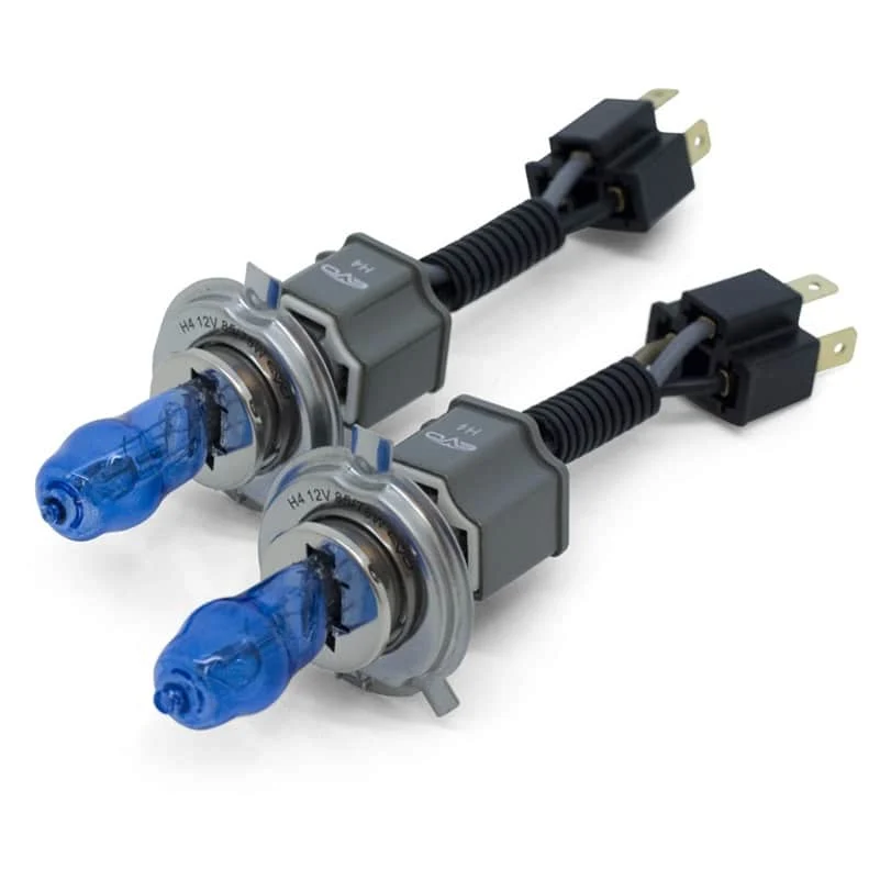 Set 2 becuri halogen H4 P43 "HOD HI POWER", putere 90/100W, lumina alba 5000K, 12V, imitatie xenon, cu mufe ceramice