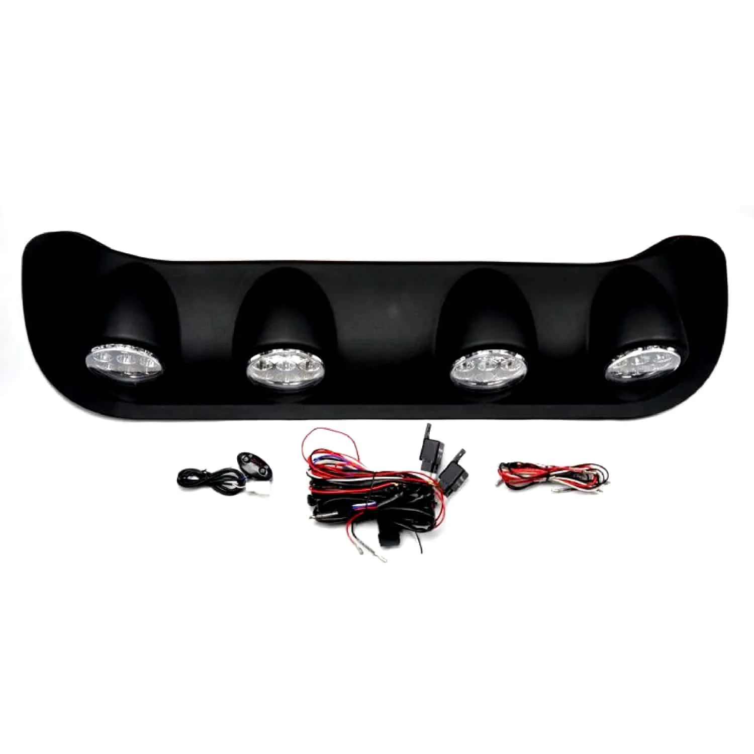Ansamblu format din 4 proiectoare cu Led si Angel Eyes, montaj pe plafon sau capota, alimentare 12V, lungime 85cm, destinat…