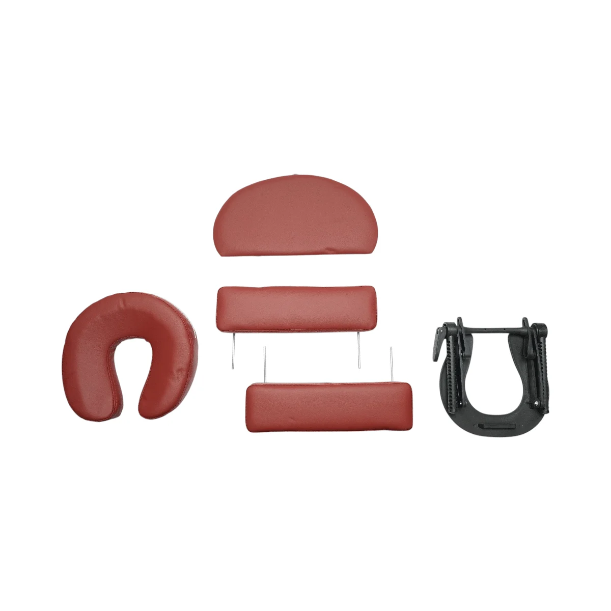 Masa de masaj pliabila, 2 zone, cadru lemn, spuma 5cm, inaltime 55 76cm, piele ecologica, dimensiuni 60x213cm, culoare Burgundy