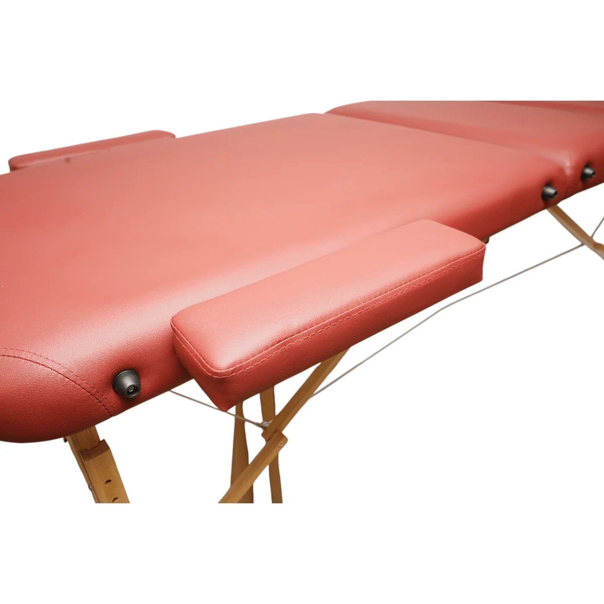 Masa de masaj pliabila, 3 zone, cadru lemn, spuma 5cm, inaltime 55 76cm, piele ecologica, dimensiuni 60x213cm, culoare Burgundy