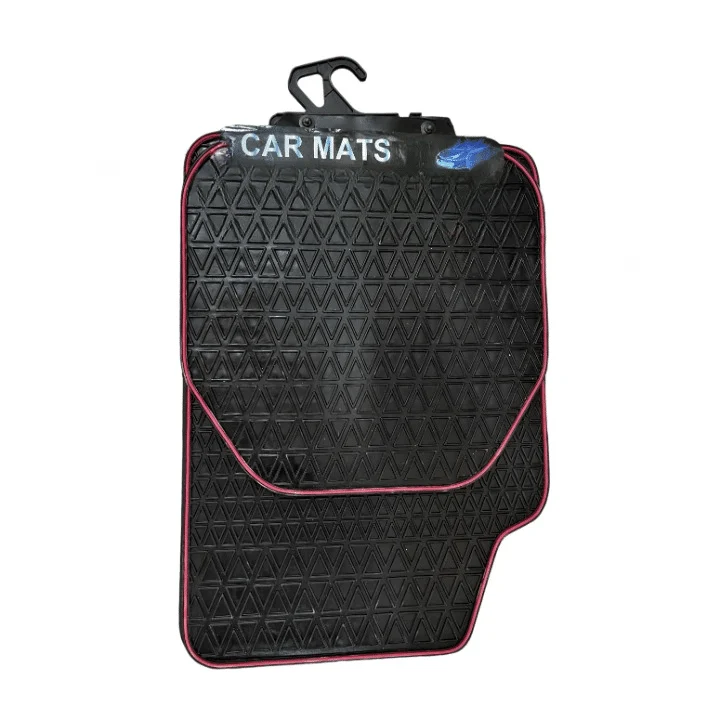 AVEX – Covorase Auto Universale, din cauciuc sintetic moale, culoare Neagra cu dunga Rosie