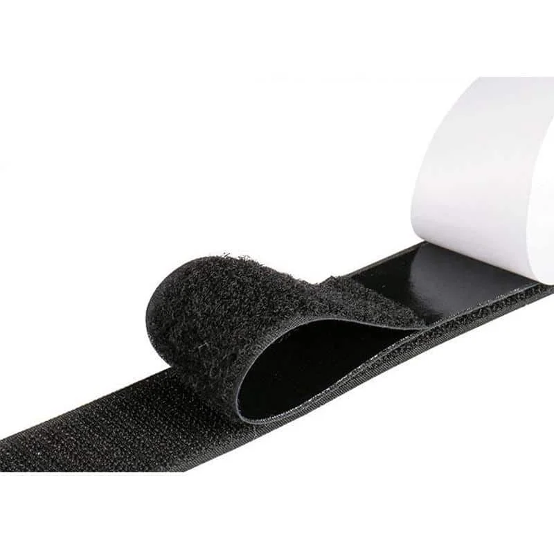 Set 10 buc. banda Velcro autoadeziva, dimensiuni 30mm latime x 10cm lungime, culoare neagra