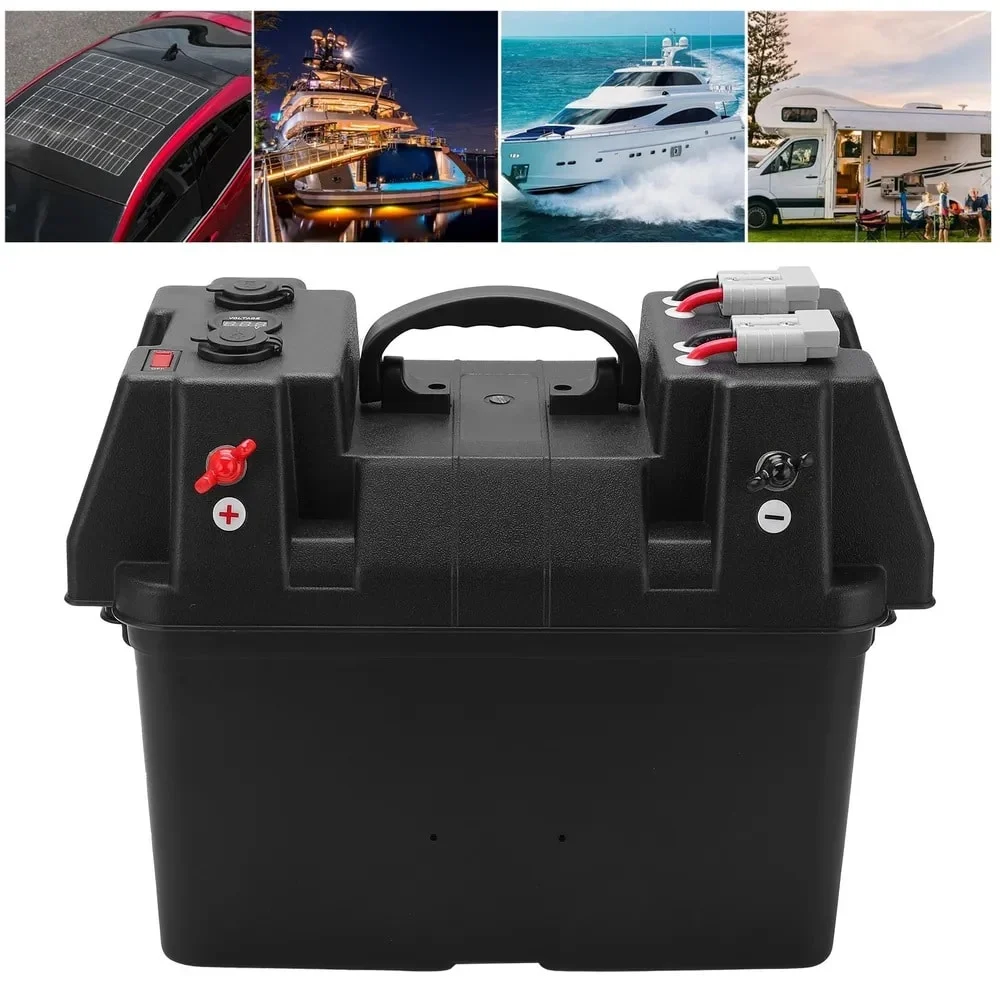 Cutie Ermetica SMART pentru baterie auto, multifunctionala cu terminale externe, voltmetru, pentru calatorii, camping, ambarcatiuni…