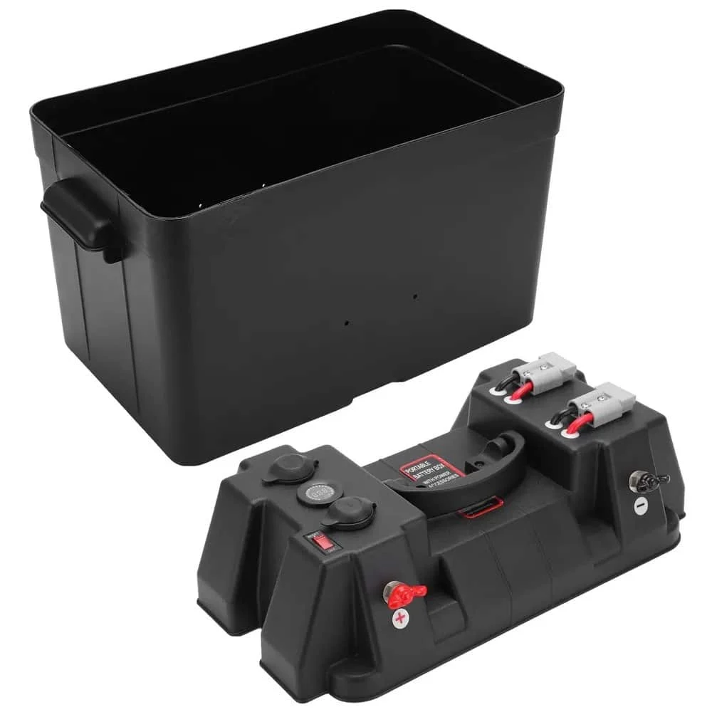 Cutie Ermetica SMART pentru baterie auto, multifunctionala cu terminale externe, voltmetru, pentru calatorii, camping, ambarcatiuni…