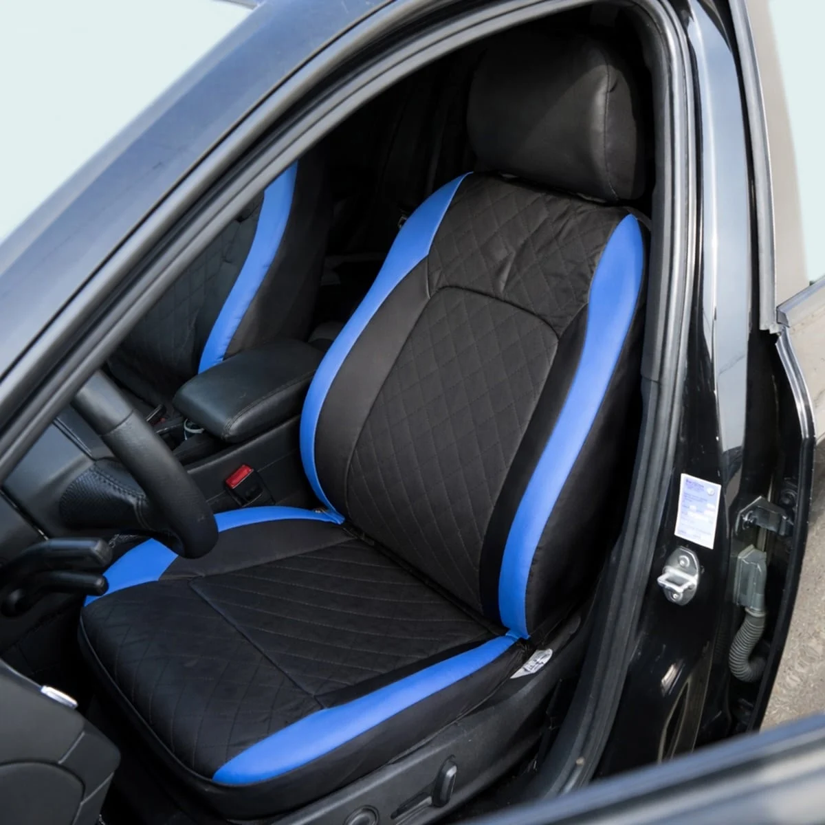 Set huse scaune auto Premium, model DIAMOND Drive, design Sportiv, universale, ergonomice, Piele Ecologica Matlasata, culoare…