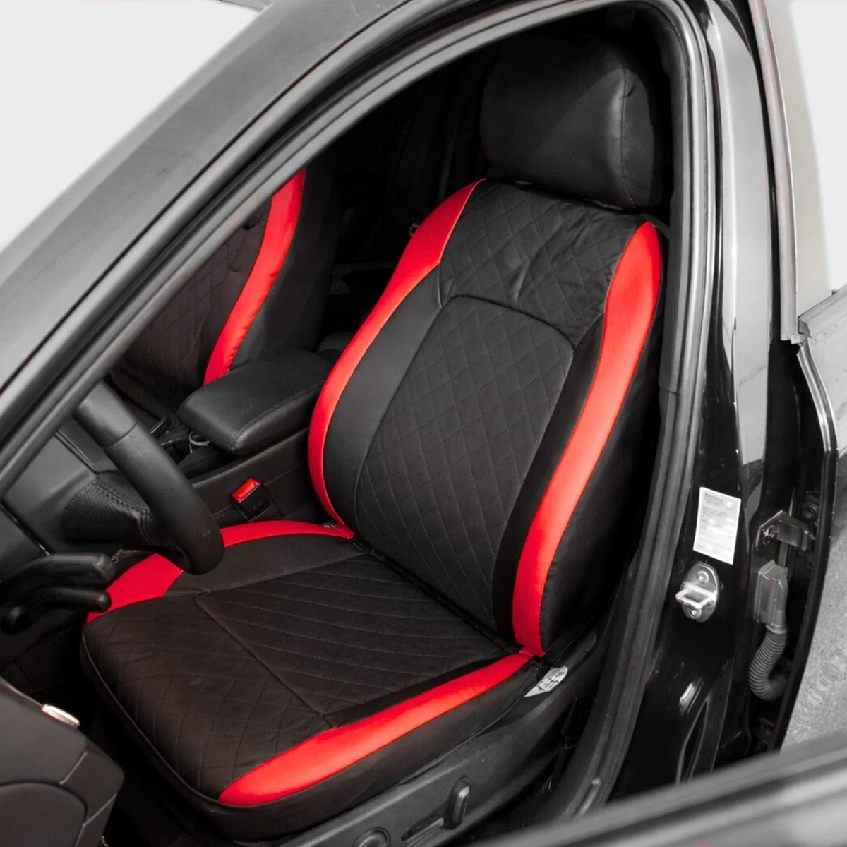 Set huse scaune auto Premium, model DIAMOND Racer, design Sportiv, universale, ergonomice, Piele Ecologica Matlasata, culoare…