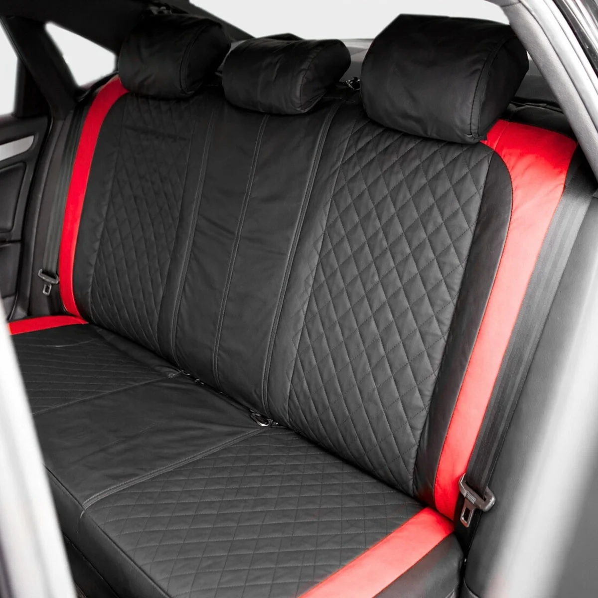 Set huse scaune auto Premium, model DIAMOND Racer, design Sportiv, universale, ergonomice, Piele Ecologica Matlasata, culoare…