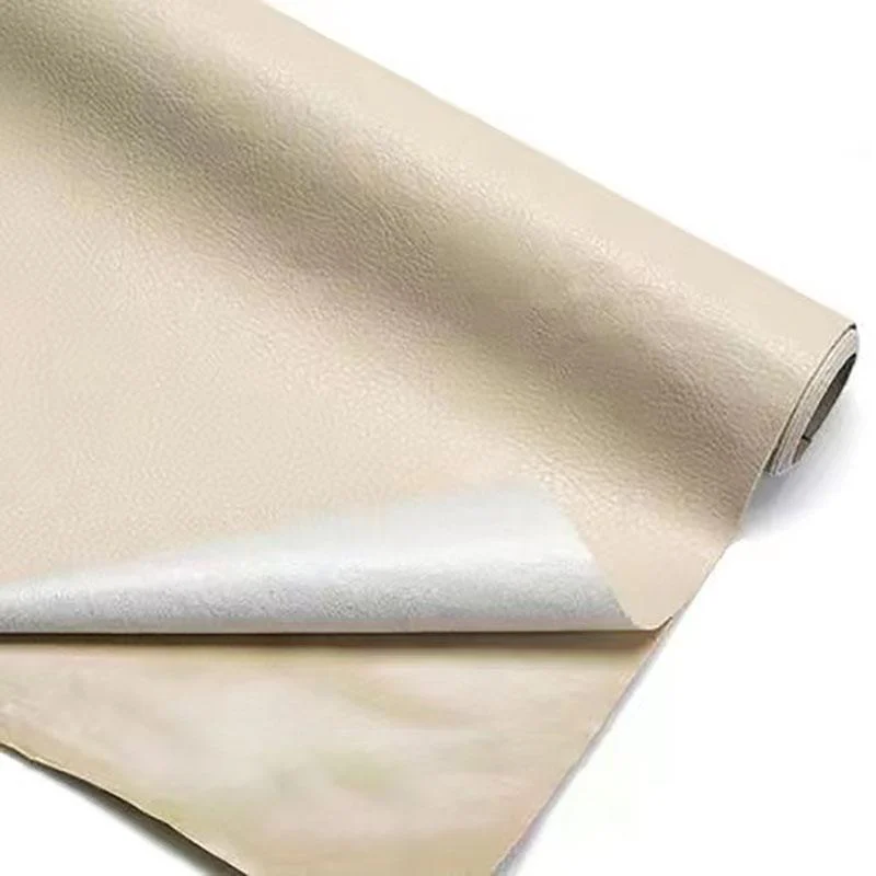 Piele Ecologica pentru reparatii, autoadeziva, dimensiune 50cm x 150 cm, culoare Bej, pentru canapele, genti, jachete, scaune auto…
