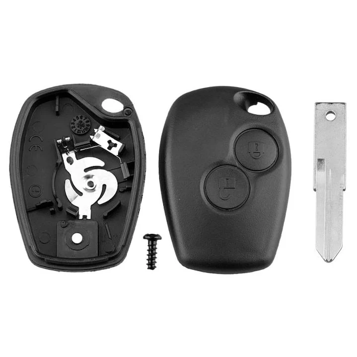 Carcasa Telecomanda Auto cu 2 butoane si lamela inclusa, compatibila Dacia Logan, Sandero, Duster