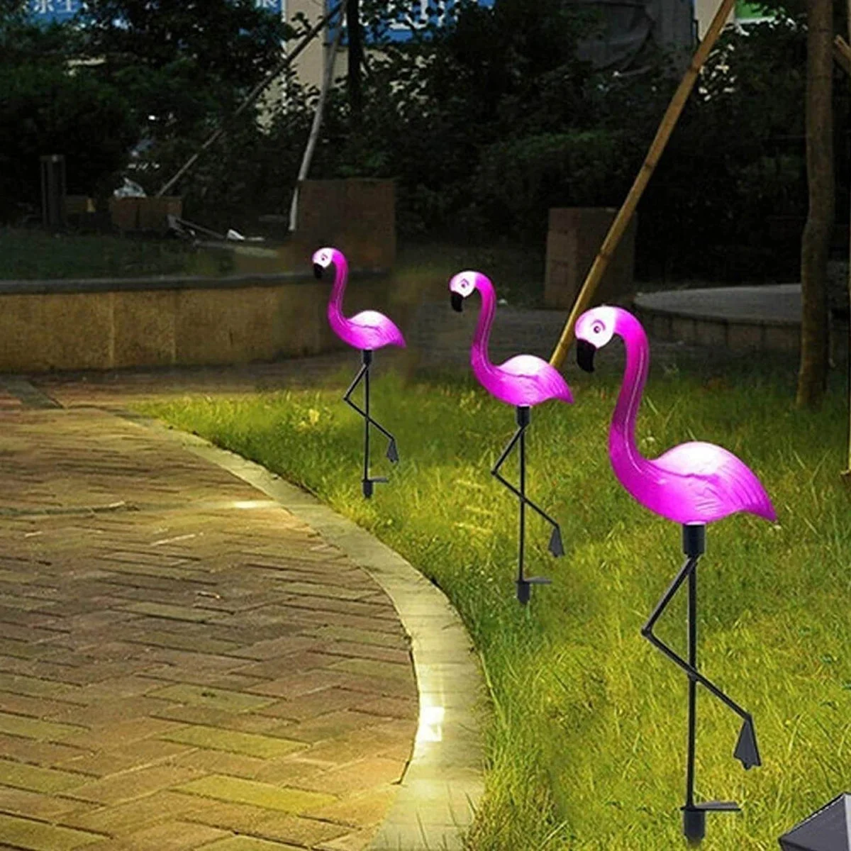 AVEX – Set 3 x Lampa Solara estetica exterioara de gradina model "Flamingo"