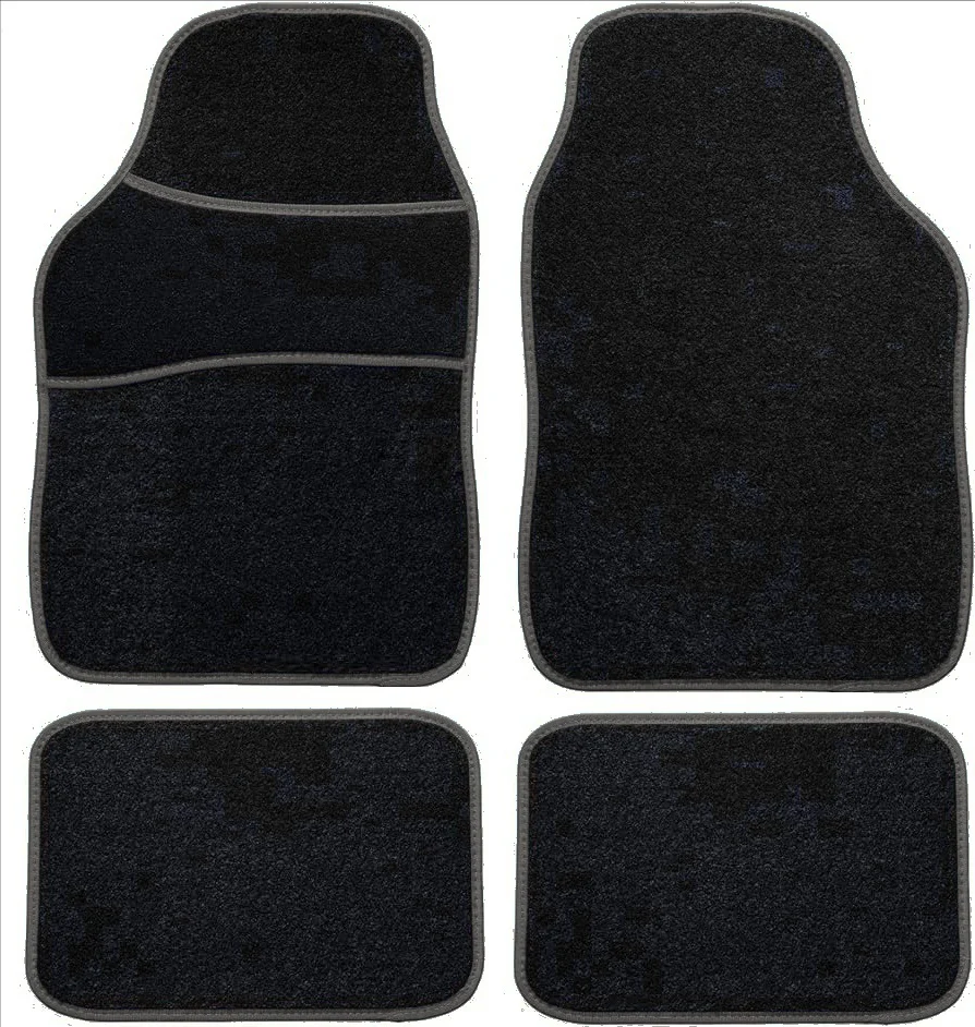 Set Auto Essential AVEX – 5 piese, Covorase Universale Mocheta + Husa Volan Piele Ecologica Perforata, Negru