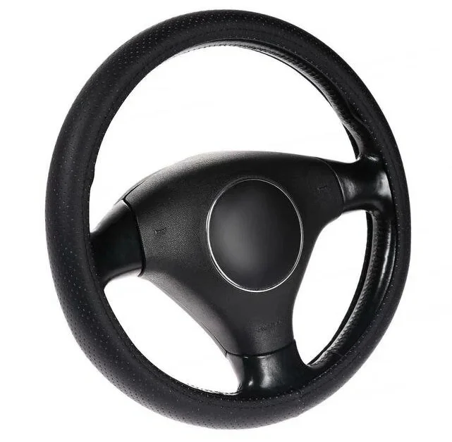 Set Auto Essential AVEX – 5 piese, Covorase Universale Mocheta + Husa Volan Piele Ecologica Perforata, Negru