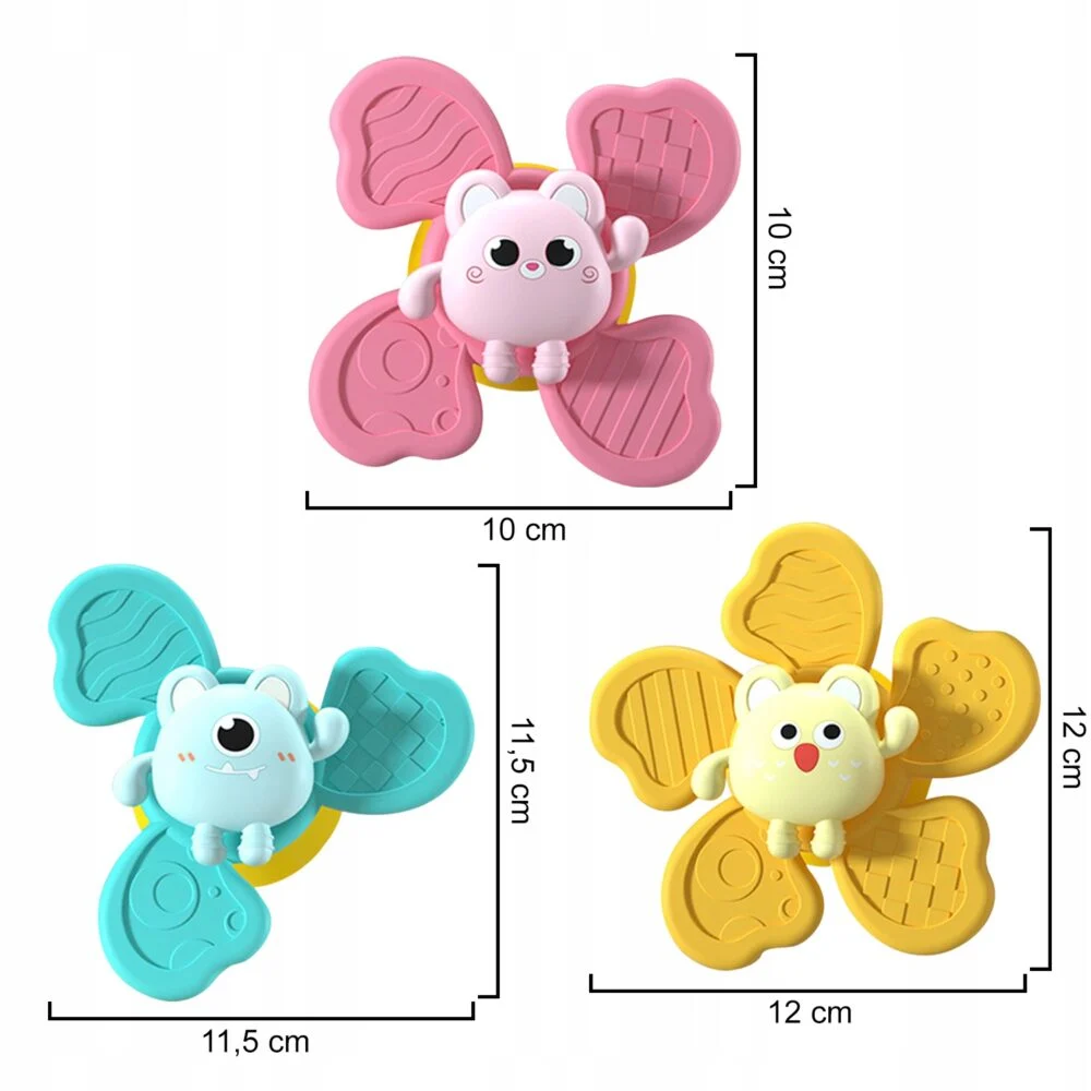 OEM – Set 3 jucarii interactive, model "FIDGET SPINNER J001" pentru copii sau bebelusi