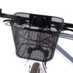 Cos metalic pentru bicicleta cu maner, demontabil, conceput pentru a fi montat in partea din fata, culoare Neagra